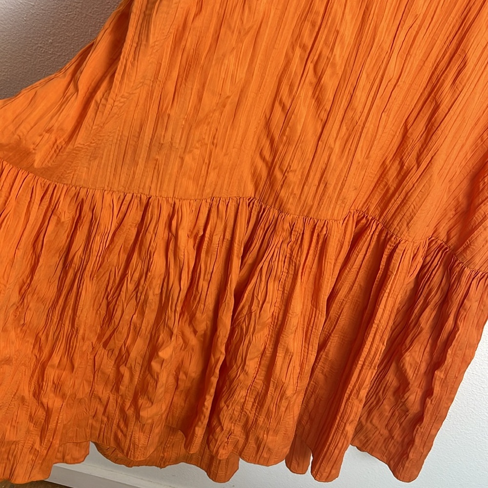 Urban Outfitters Orange Crinkle maxi dress L - Picture 4 of 6